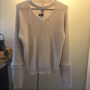 Cream Cut-out Sweater